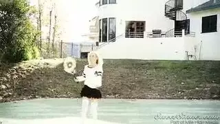 watching a blonde get wet and wild at her reflection